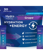 HydroMATE Electrolytes Plus Energy Grape Powder