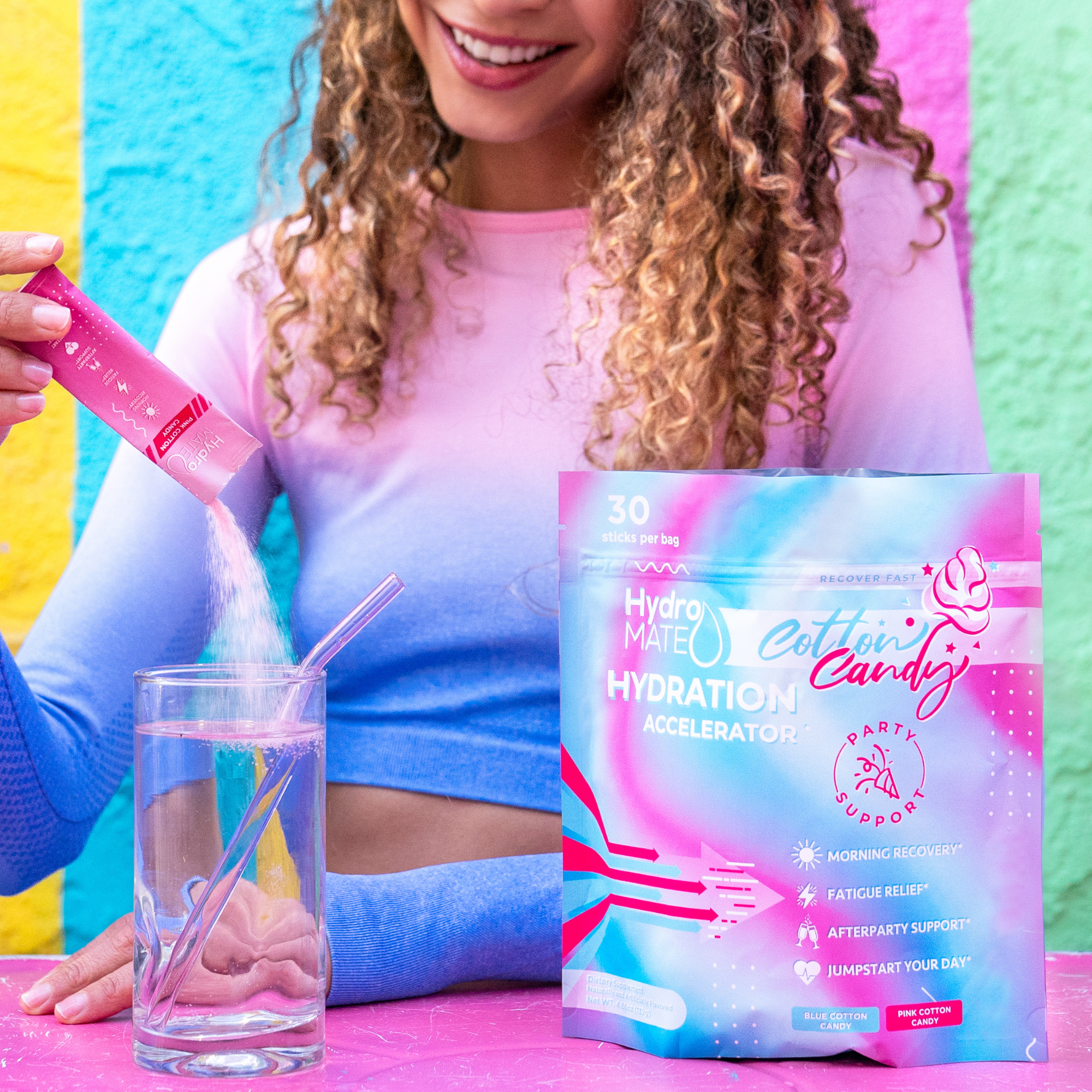 HydroMATE Sugar Free Electrolytes Cotton Candy Powder Packets