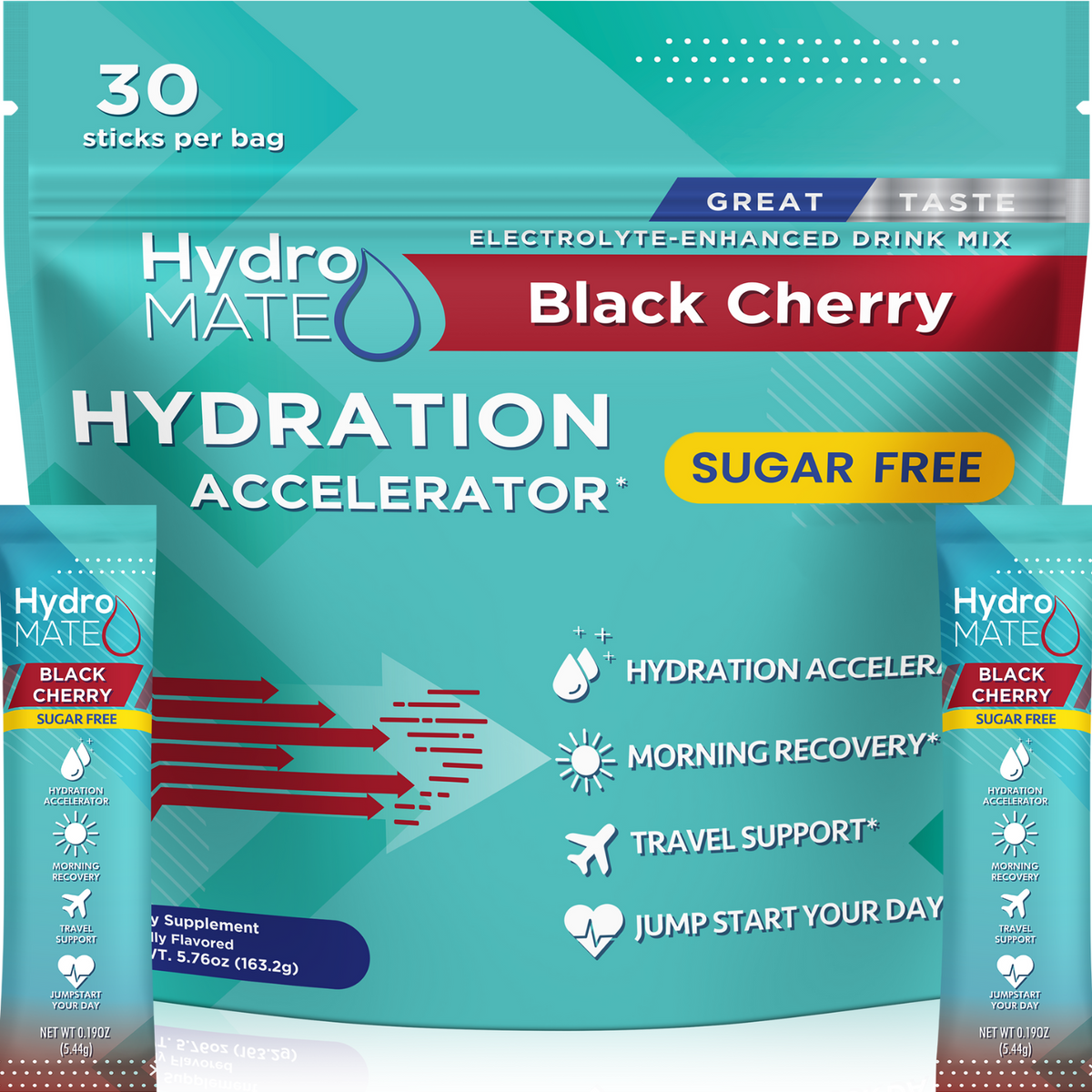 Smart Hydro Pure Cream 未使用✖️2本 Sugar Free Electrolyte Powder Packets Black Cherry | HydroMATE