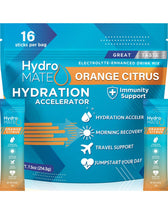 HydroMATE Motivational Time Marked Water Bottle HydroMATE Electrolytes Orange Citrus Powder 16 Sticks Hydration_Accelerator, MCF, Out of stock 