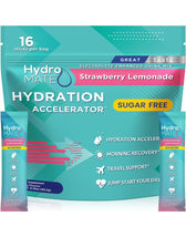 HydroMATE Motivational Time Marked Water Bottle HydroMATE Electrolytes Sugar Free Strawberry Lemonade 16 Sticks Hydration_SugarFree, MCF 