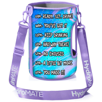 HydroMATE Motivational Time Marked Water Bottle 64 oz Insulated Water Bottle Sleeve Unicorn Accessories, Sleeve HydroMATE Gallon Insulated Water Bottle Sleeve Carrying Strap Unicorn HydroMate Time Marked Motivational Water Bottles. Drink more water bottle start to track your water intake daily with encouraging time markings. BPA-FREE Reusable Water Jugs and Water Bottles