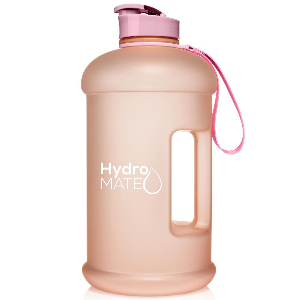 HydroMATE Motivational Time Marked Water Bottle 64 oz Rose Gold Water Bottle with Times 64oz, Flip Top, Frost, Half Gallon (64 Oz), MCF, Rose Gold HydroMATE Rose Gold Water Bottle with Times to Drink BPA Free Reusable Water Bottle with Measurements and Motivational Reminders to Help you Drink More Water Bottle Track Your Water Intake All Day with Hourly Time Marking and Encouraging Sayings Ready Set Drink with HydroMate Leakproof Reusable Water Bottle