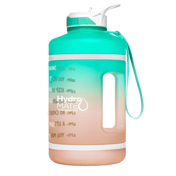 HydroMate 64 oz Motivational Water Bottle with Straw Pink Ombre