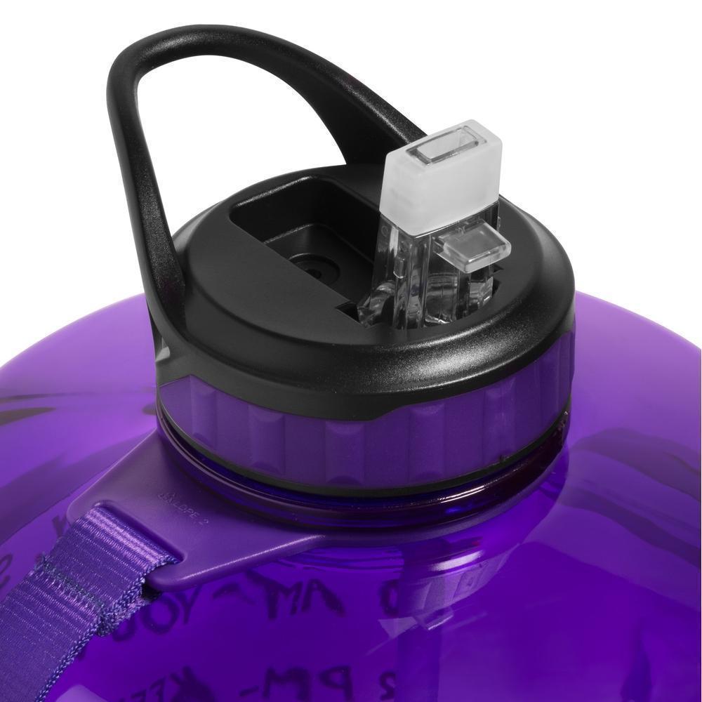 Hydration Nation 1 Gallon Water Bottle with Motivational Time Reminder - Purple