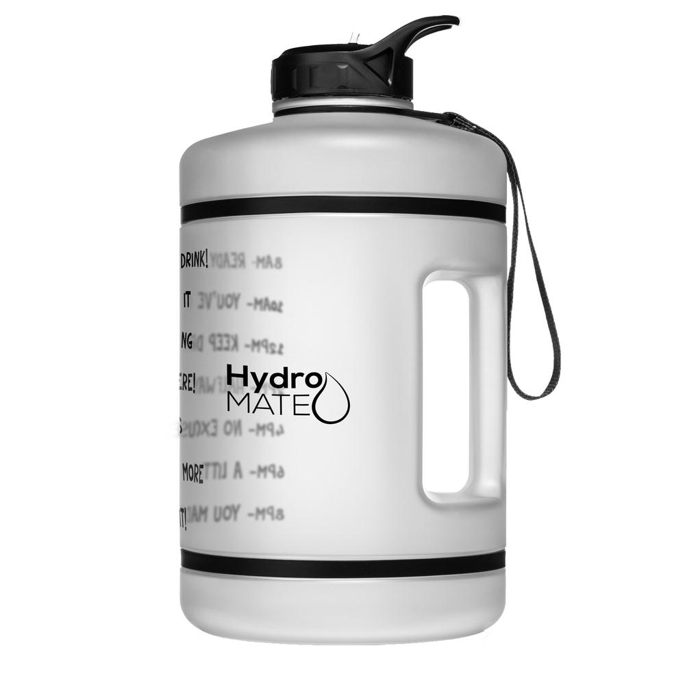 HydroMATE Motivational Time Marked Water Bottle Gallon Water Bottle with Straw Frost Clear 1 Gallon (128 Oz), Clear, Frost, Frost Clear, MCF, New, Straw HydroMATE Gallon Motivational Water Bottle Straw BPA FREE Frost Clear HydroMate Time Marked Motivational Water Bottles. Drink more water bottle start to track your water intake daily with encouraging time markings. BPA-FREE Reusable Water Jugs and Water Bottles