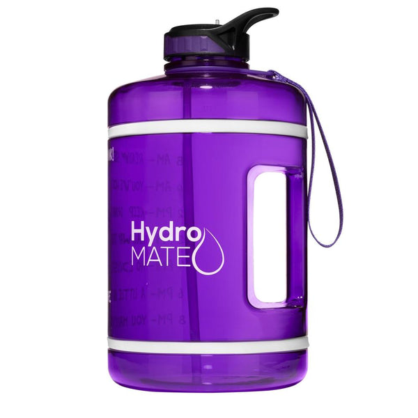 HydroMATE 64 oz Motivational Water Bottle with Straw Light Purple