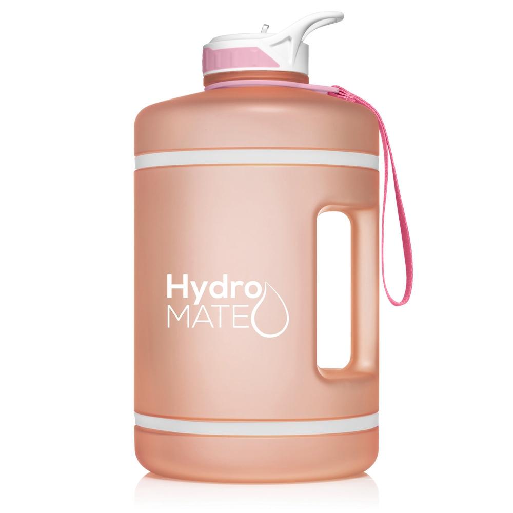 HydroMATE Motivational Time Marked Water Bottle Gallon Water Bottle with Straw Rose Gold 1 Gallon (128 Oz), Frost, MCF, Rose Gold, Straw HydroMATE Gallon Motivational Water Bottle Straw BPA-FREE Frost Rose Gold HydroMate Time Marked Motivational Water Bottles. Drink more water bottle start to track your water intake daily with encouraging time markings. BPA-FREE Reusable Water Jugs and Water Bottles