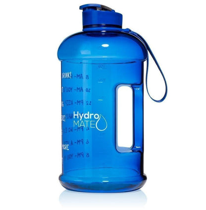 HydroMATE Motivational Time Marked Water Bottle Half Gallon Water Bottle Flip Top Blue 64oz, Blue, Flip Top, Half Gallon (64 Oz), MCF HydroMATE Half Gallon Motivational Water Bottle BPA-FREE 64oz Blue HydroMate Time Marked Motivational Water Bottles. Drink more water bottle start to track your water intake daily with encouraging time markings. BPA-FREE Reusable Water Jugs and Water Bottles