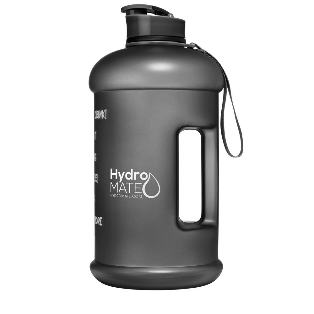 HydroMATE 32 oz Water Bottle with Straw Time Marked Aqua Blue